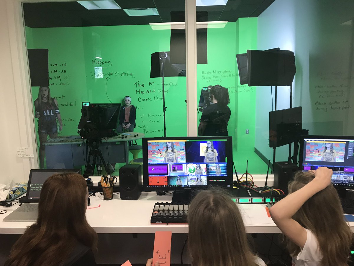 cassiefogel1's tweet photo. 6th grade @NKC_SAGE @Gateway6NKC spent their morning in the broadcasting studio creating a public announcement for their service project #iamwall https://t.co/EGDFgXdS9g