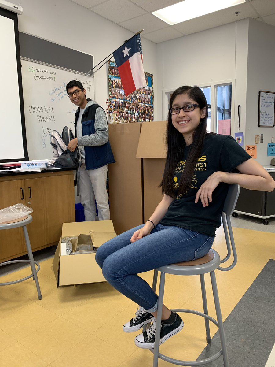 LanierBiotech's tweet photo. Thanks @austinisd_cte for the new lab stools! Now we have back support! @vikingcte @austinisd @txbiotech https://t.co/HelaOQkXZz