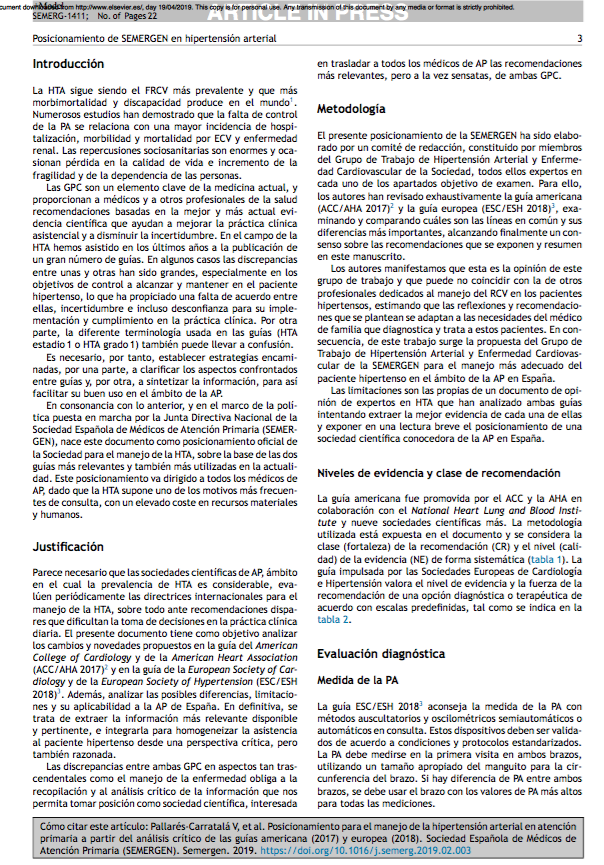 vic_pallares's tweet photo. Documento de "Posicionamiento para el manejo de la #HTA en #AtenciónPrimaria a partir del análisis crítico de las guías americana (2017) y europea (2018). @SEMERGENap" #GdTHTAyECV 

🔗https://t.co/epqwULOmSz

@SEHLELHA140_90 
@escardio 
@ISHBP 
@American_Heart 
@ACCinTouch https://t.co/9joamDNuOF