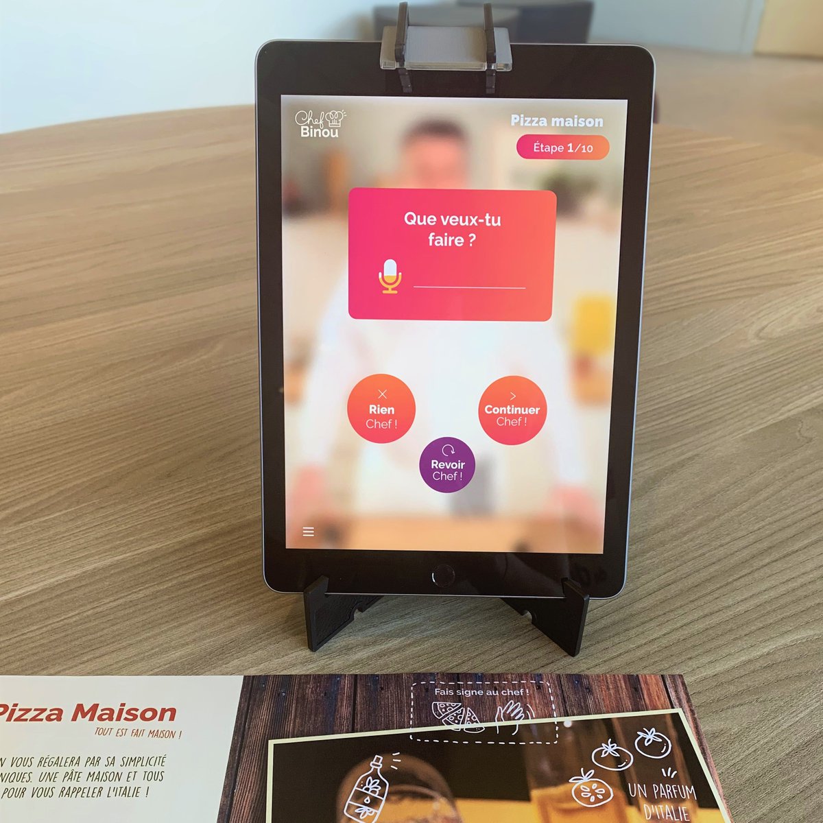 Technology info: vocal command and hands detection...

In the next augmented book Chef Binou, you don't need to touch the book or the screen! It will be possible to signal the Chef and talk to him.