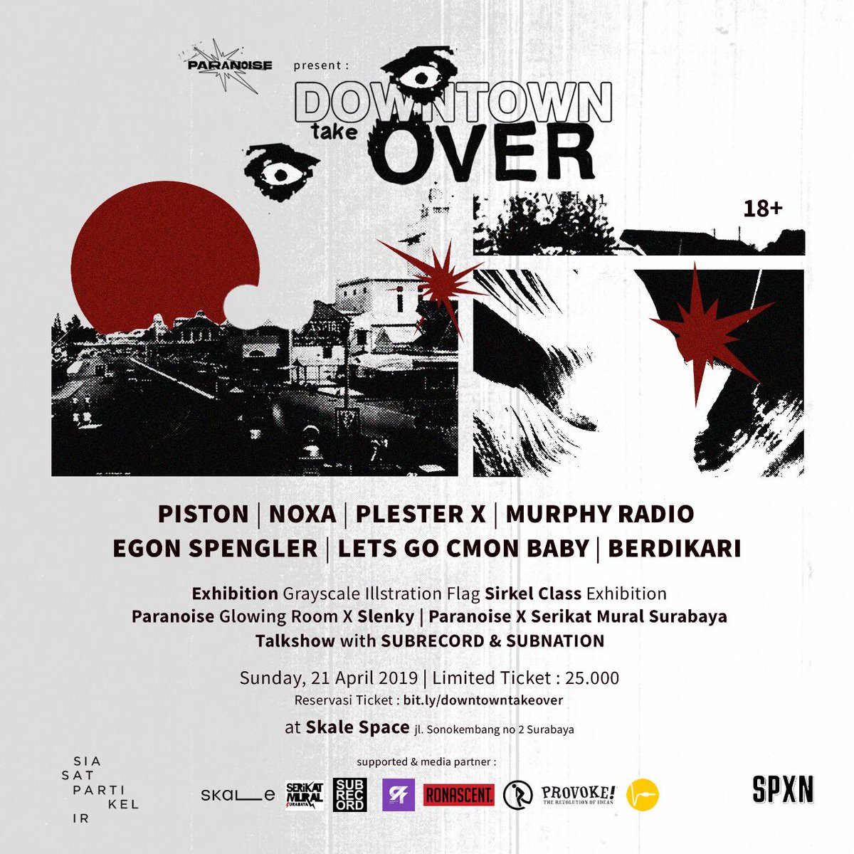 ronascent.biz (@ronascent) on Twitter photo #UpcomingEvent: Paranoise present 'Downtown Take Over' w/ <a href="/NOXAxGC/">NOXA</a>, <a href="/derupiston/">piston</a>, <a href="/murphyradio_/">Murphy Radio</a>, <a href="/LGCBRock/">LGCBRock!</a>, <a href="/PLESTER_X/">PLESTER-X</a>, <a href="/egonspengler69/">Egon Newstaiment</a> & Berdikari | Minggu, 21 April 2019 | Skale Space Surabaya | Limited Ticket: 25k | RSVP: bit.ly/downtowntakeov⦠#UpcomingEvent: Paranoise present 'Downtown Take Over' w/ <a href="/NOXAxGC/">NOXA</a>, <a href="/derupiston/">piston</a>, <a href="/murphyradio_/">Murphy Radio</a>, <a href="/LGCBRock/">LGCBRock!</a>, <a href="/PLESTER_X/">PLESTER-X</a>, <a href="/egonspengler69/">Egon Newstaiment</a> & Berdikari | Minggu, 21 April 2019 | Skale Space Surabaya | Limited Ticket: 25k | RSVP: bit.ly/downtowntakeovā¦