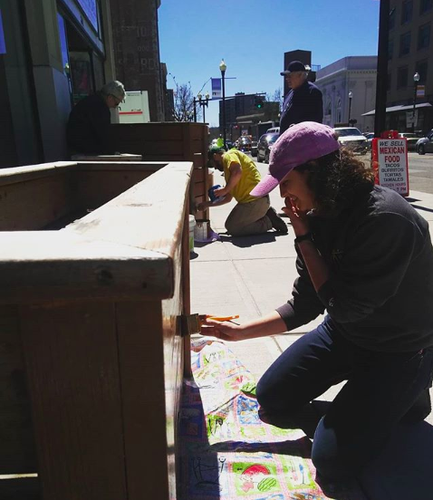 TrifectaEco's tweet photo. We ❤️ our city. Our farm team had so much fun staining planter boxes with @MakingMeriden as a part of #Meriden's downtown beautification efforts! Our little city is quickly becoming a hub for art, music, #smallbusiness, and of course, plants! 🌱 #Connecticut https://t.co/aycQFKwBmh