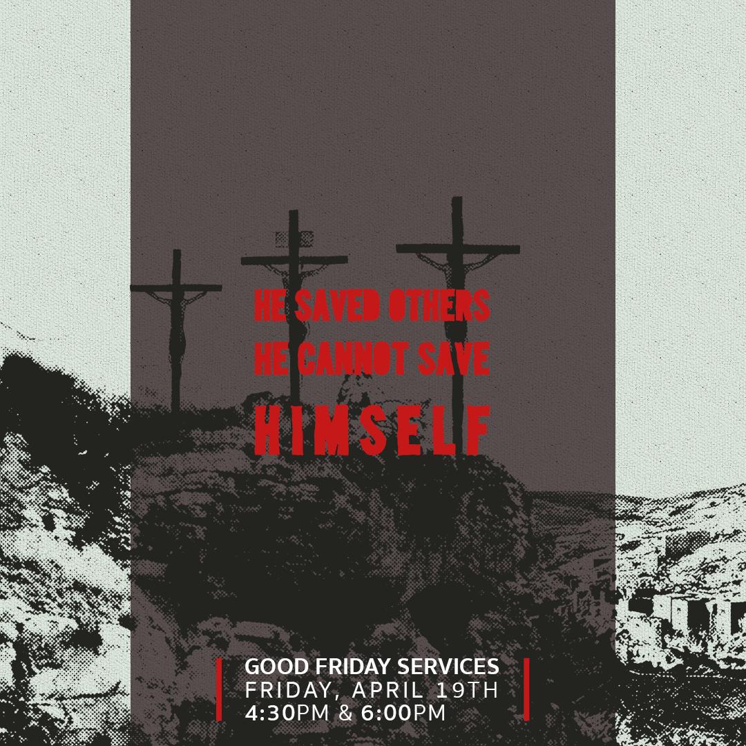 LSchurchReno's tweet image. Good Friday services tonight at 4:30p and 6:00p.  Join us as we remember and reflect on the death of our Lord, Jesus Christ. 
#TheRealJesus