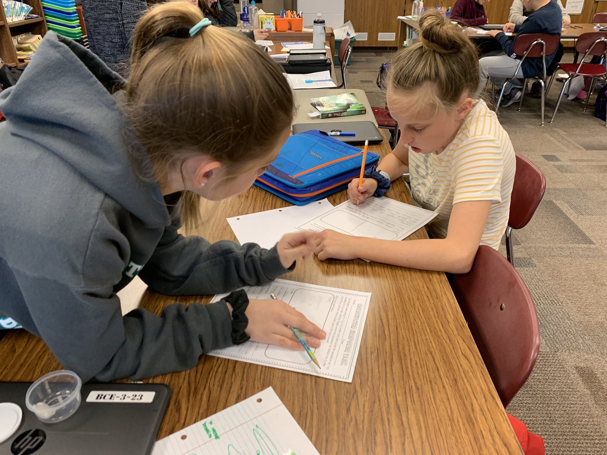 SarahStinson428's tweet photo. Comparing our answers with partners as we solve constructed response math questions. #5thgrade https://t.co/XQ6yzGQQxg
