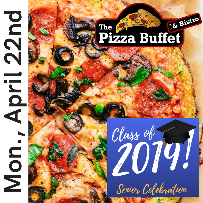BOSSrCeleb's tweet photo. #BosSrCeleb2019 #BosSrCeleb19   #Classof2019 #Classof19 .@Boswell2019 .@EMSISD .@boswellhs Head to Pizza Buffet Monday night and support Senior Celebration. #Yum #Tasty https://t.co/wVvzfYTrg3