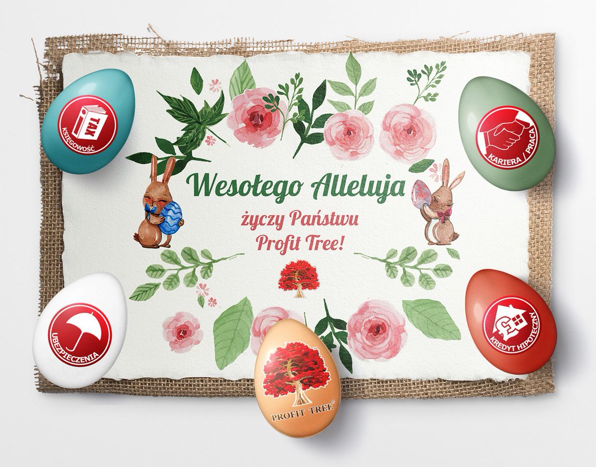 ProfitTree's tweet image. Z okazji Świąt Wielkiej Nocy życzymy Państwu i Waszym bliskim budzących radość życia nadziei, pomyślności i pogody w sercu.

#Życzenia #ProfitTree #Ubezpieczenia #KredytHipoteczny #Księgowość #Anglia #Walia #Szkocja #WielkaBrytania #Alleluja #Jajka #Pisanki #Rzeżucha #Święconka