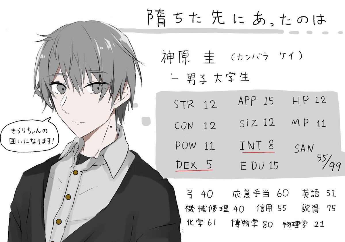 花浅葱 クトゥルフ探索者 やっとかいた