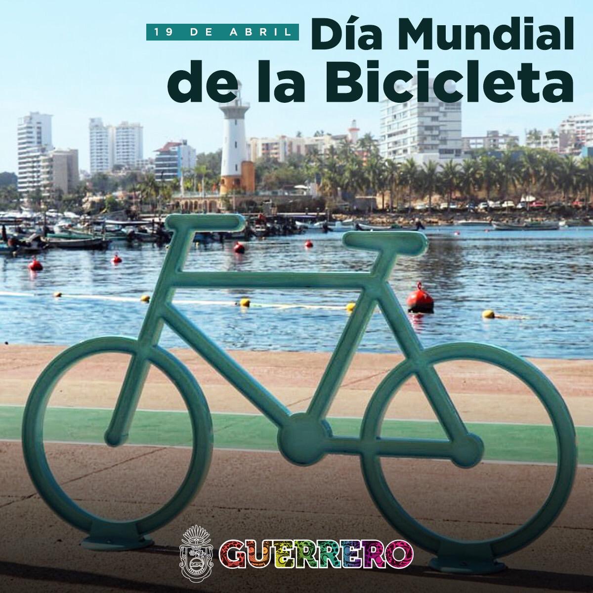 Celebra el #DíaMundialDeLaBicicleta visitando tu parque o ciclopista favorita de Guerrero. Recuerda que el uso de la bicicleta mejora nuestra salud y ayuda a mantenernos en forma.