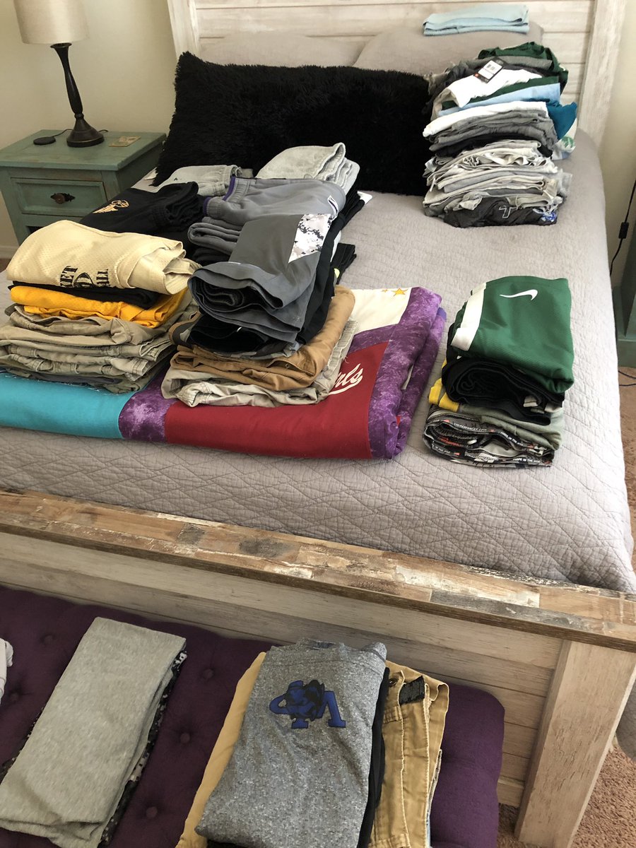 CoachFunk75's tweet photo. Former student-athlete, coach, and equipment manager problems...I own too many shorts, shirts, and sweats. This isn’t even everything...some still even have tags on them...

Spring cleaning is underway! https://t.co/dJmc4RPqoI