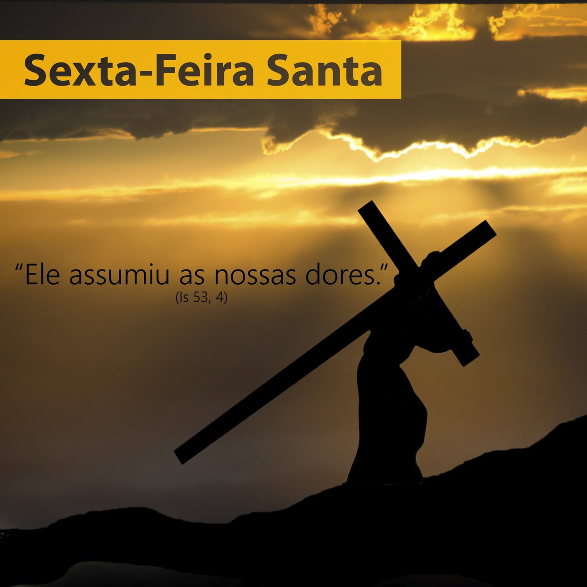 alcidesoliveira's tweet photo. Hoje celebramos o grande dia da entrega. Jesus, após ser julgado, abraça a sua cruz e junto dela todos os nossos pecados, enfrentando a dor, o sofrimento, todo tipo de humilhação e entregando sua própria vida pela salvação da humanidade. https://t.co/SyEYkDppIq