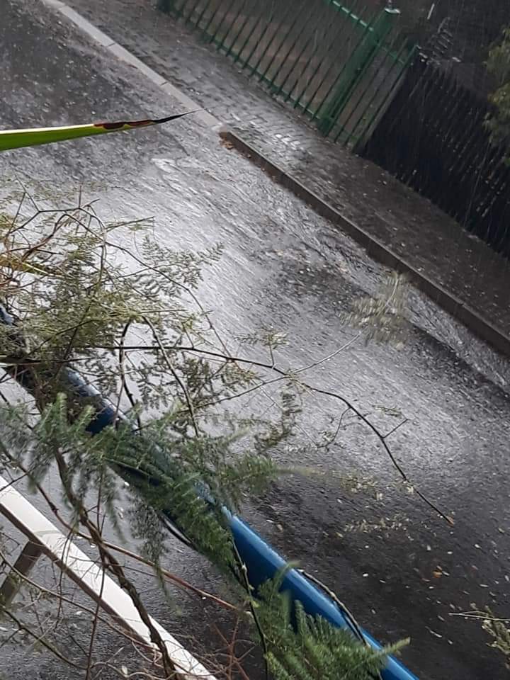 ReenvalSA's tweet photo. Storm in #Alberton, Johannesburg 17:10pm #hael en #swaar reën 📸 Deon Kapp @sawx_sa_weather @SAWeatherServic @eNCA @venter_annette @debeer_anika @ALBRecord @Netwerk24 @JoelGuy_ @SABCNewsOnline @Beeld_Nuus @TheSAnews @zarsg https://t.co/IrAlVdW6SV