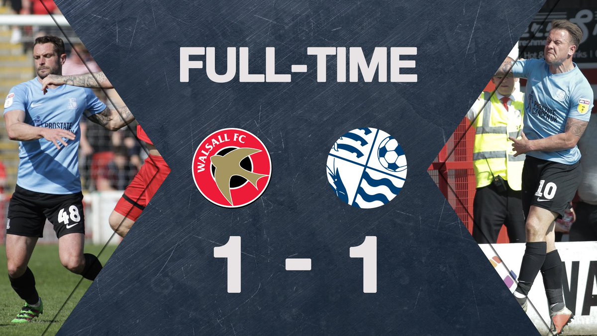 SUFCRootsHall's tweet photo. FT: Walsall 1-1 #Blues
Otehโs penalty salvages a point for Walsall deep into stoppage time.
#WALSOU | #Blues https://t.co/Pj4zT6JTmp