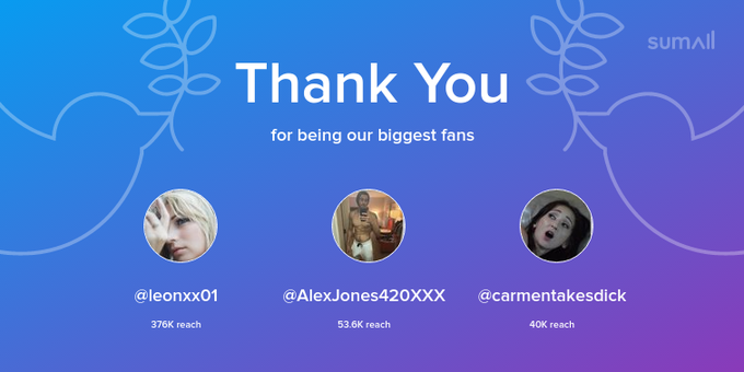 Our biggest fans this week: @leonxx01, @AlexJones420XXX, @carmentakesdick. Thank you! via https://t.co/qX3stj4XYY<a class="tags" target="_blank" title="On Twitter" href="/?out=eyJ0eXAiOiJKV1QiLCJhbGciOiJIUzUxMiJ9.eyJpYXQiOjE3MjUxMzU2MzEsImlzcyI6InR3cG9ybnN0YXJzLmNvbSIsIm5iZiI6MTcyNTEzNTYzMSwiZXhwIjoxNzU2NjcxNjMxLCJyZWRpcmVjdF91cmwiOiJodHRwczovL3R3aXR0ZXIuY29tL2xlb254eDAxIn0.B6fNCxW9GwbJmjHNb-ZK85lwmqb3vwDn0ngdZtRmO-LlSisbO8VBBbsEV8J3tn2cGI6cUxLxGgC3GV67Ux7xRg">@leonxx01</a><a class="tags" target="_blank" title="On Twitter" href="/?out=eyJ0eXAiOiJKV1QiLCJhbGciOiJIUzUxMiJ9.eyJpYXQiOjE3MjUxMzU2MzEsImlzcyI6InR3cG9ybnN0YXJzLmNvbSIsIm5iZiI6MTcyNTEzNTYzMSwiZXhwIjoxNzU2NjcxNjMxLCJyZWRpcmVjdF91cmwiOiJodHRwczovL3R3aXR0ZXIuY29tL0FsZXhKb25lczQyMFhYWCJ9.1RStT2G0VbQMeKdpqZ8tpmBMcJXRDw9KqyG2Kvhh463UliVC5FlK5C7wQ2lHvRugYZIEzd5QBNRBg3SMVNSIGQ">@AlexJones420XXX</a>