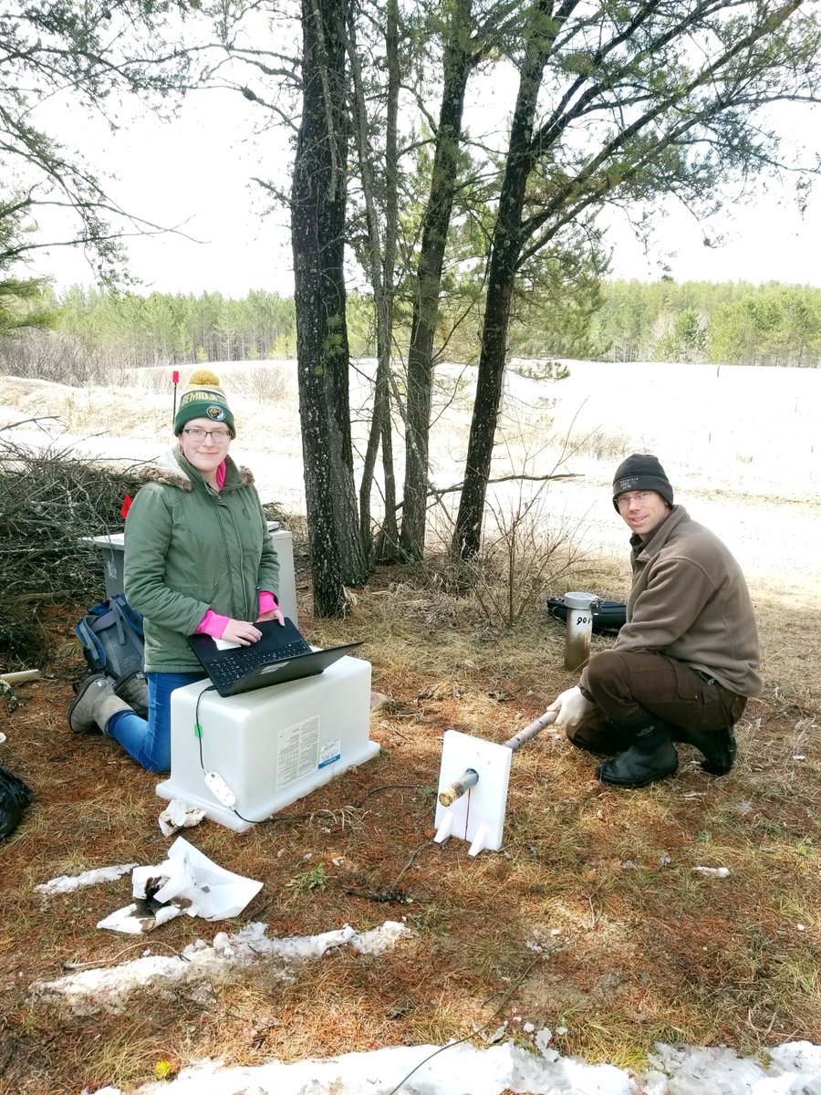 RUNgeophysics's tweet photo. First results of a new NSF collaboration between RUNGeophysics, Bemidji State Uni., US Geological Survey and U. Delaware. Intriguing mag susceptibility measurements on iron packets left in situ at the Bemidji oil spill research site over the winter. @col_niss #biogeophysics https://t.co/2lOk8LsRZ7