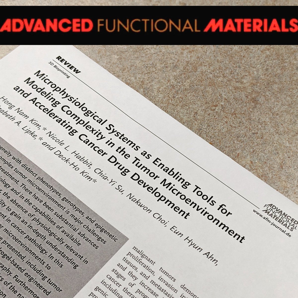 LipkeLab's tweet image. Nicole and Dr. Lipke's collaborative review article was recently published in Advanced Functional Materials! This paper discusses tumor complexity and advancements in engineered tumor microenvironments for application in disease modeling and drug discovery.