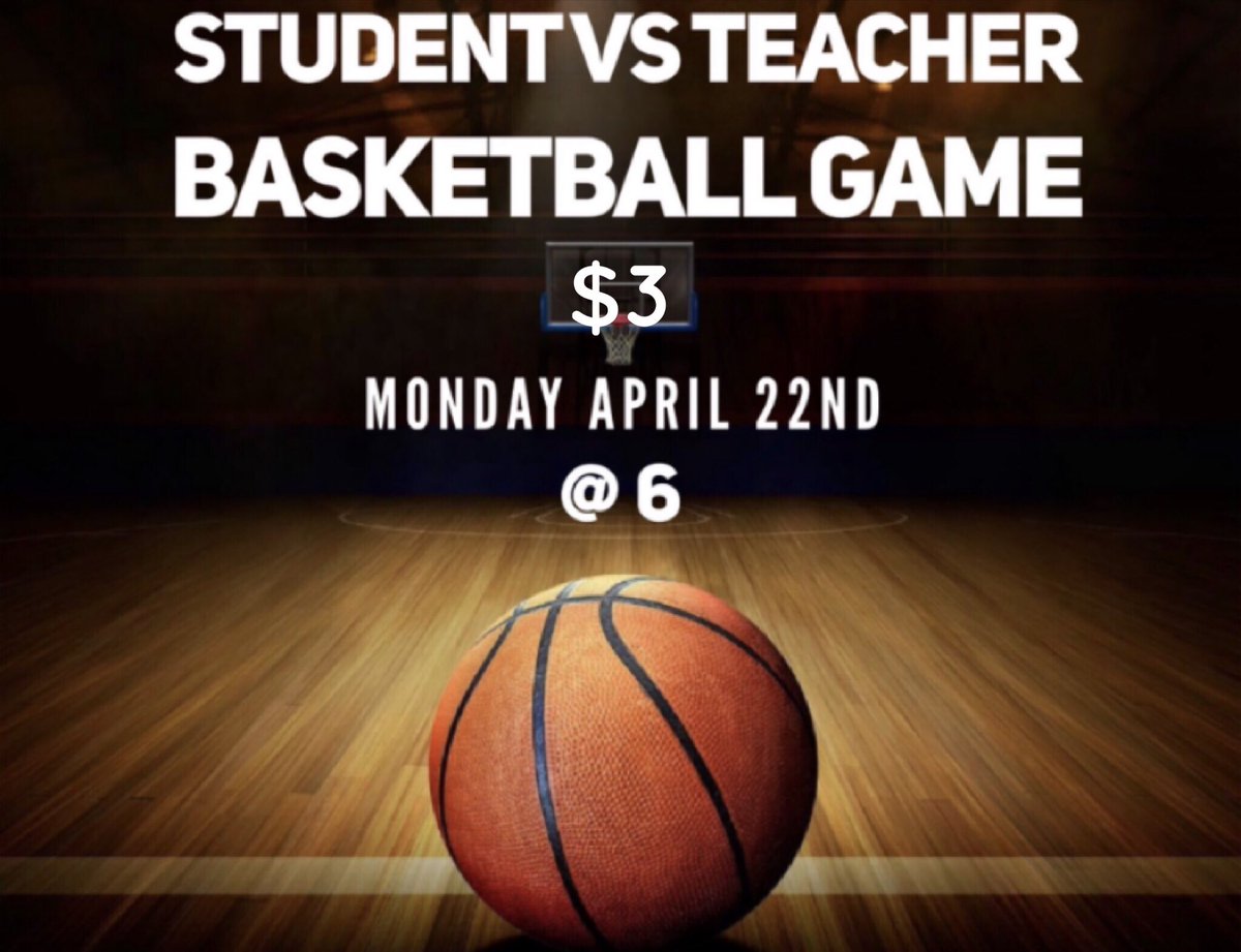 Falcons join us on Monday for the Student vs Teacher Basketball Game. All proceeds are going to charity. Doors open at 5:30! See you all there!