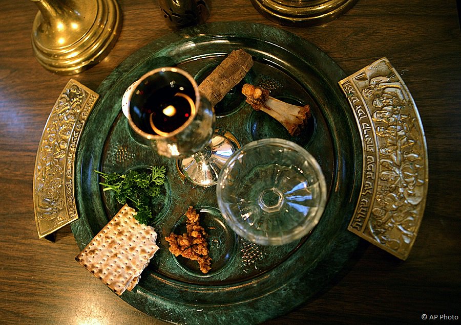 A traditional Passover seder plate [AP File Photo]