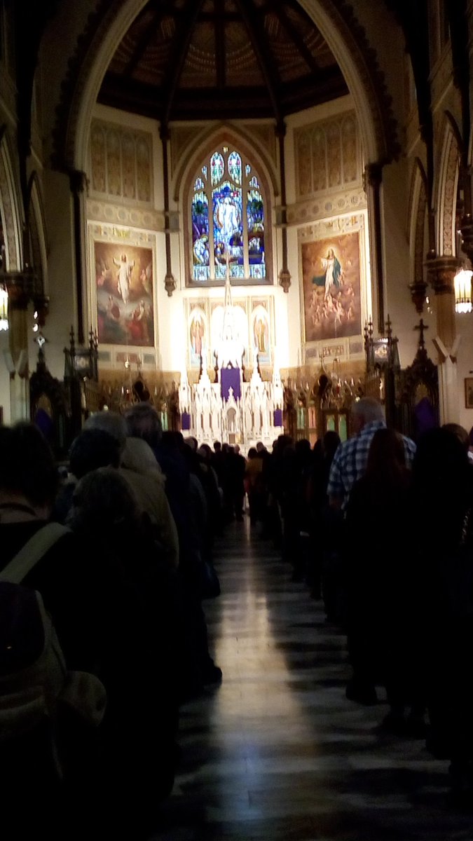 Long lines of Faithful waiting to venerate  #TheCross  #Crucifix