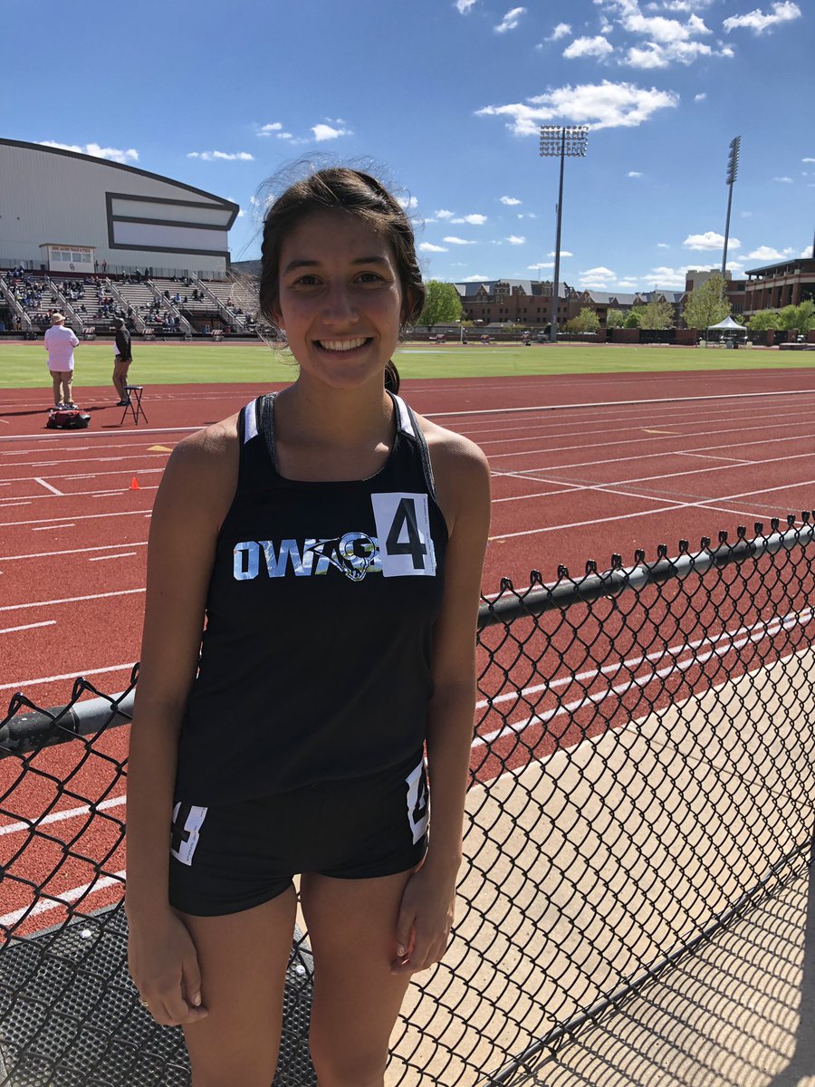 OwassoTrackXC's tweet photo. Wow! Not 1 but 2 School Records fall today. It all handshakes and high fives today in Norman. @MayaBoschee is the first girl in school history to run a sub 5:10. She run 5:09.64 in the 1600m. https://t.co/xhBSdZ8JaH