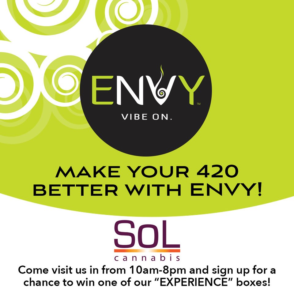 betterwithenvy's tweet photo. It is 4/20 eve and were feeling #betterwithenvy 

Come see us tomorrow for a chance to win an ENVY experience box worth over $75! 
.
.
Keep out of reach of children. For use only by adults 21 years and older. 
#vibeon #cannabis #cannabiscommunity #edibles #gummies #cartridges https://t.co/E6lvLq3f1J