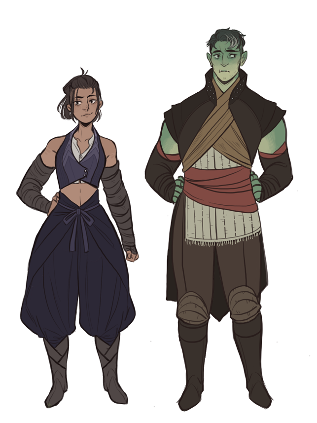wicksandwheat's tweet photo. Some quickly designed interpretations of the Mighty Nein's Xhorhasian outfits that I've been chippin away at since last week. 
(though I'm pretty sure only a few members got new outfits, I decided to go whole hog anyway)
-
#criticalrole
#criticalrolefanart https://t.co/g7NkTtjX91