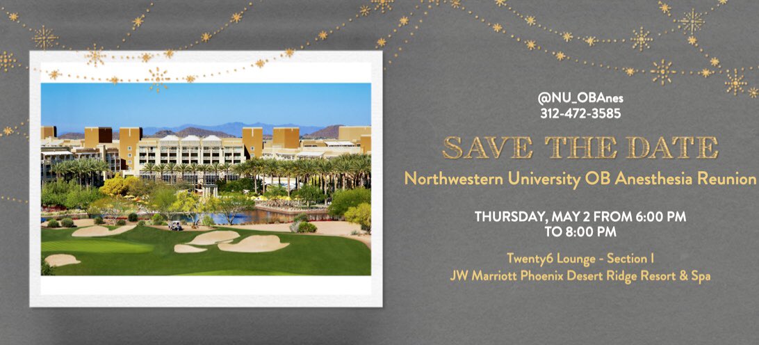 NU_OBAnes's tweet image. Looking forward to the Northwestern University Obstetric Anesthesiology Reunion at #SOAPAM2019 🏜 @CynthiaAWongMD @JohnSull65 #BarbaraScavone @jrbcpyw @lchalifo2 @hnixon147 @rkacsMD @LimGrapes @KlumpnerT @DrJLozada @tgruffi