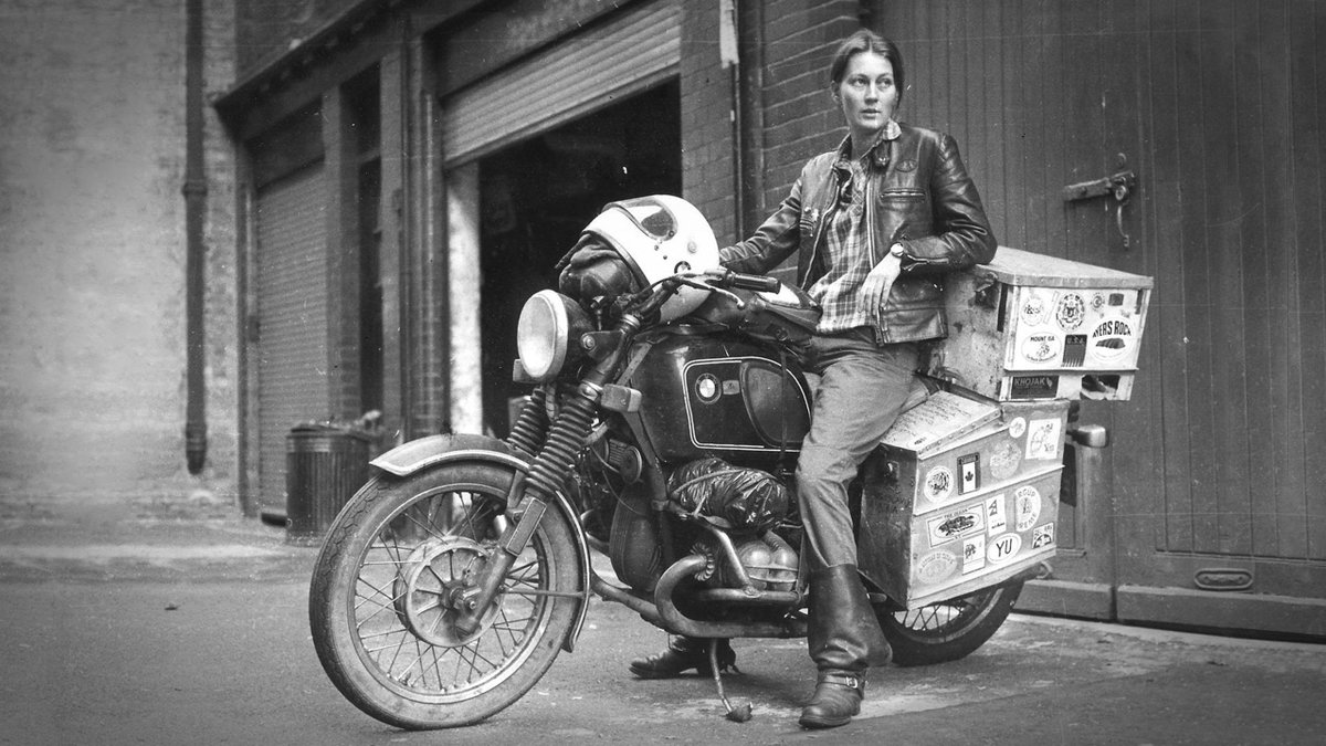 krisclewell's tweet image. Elspeth Beard left home in 1982 at 23 years old to drive around the world on her BMW R60. The first woman from the UK to do so. We interviewed her on the newest episode of @OverCrestPod. Just search "Overcrest" anywhere you podcast.