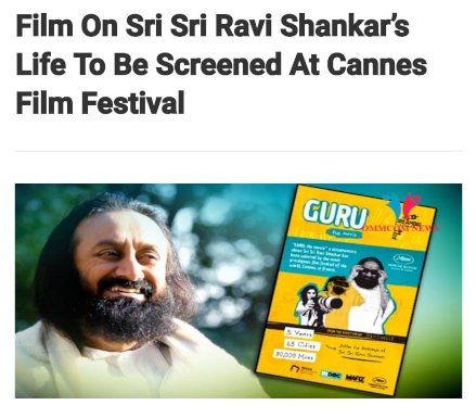ArtofLivingYoga's tweet photo. "GURU, the movie", a documentary film on the life of the global humanitarian and founder of @ArtofLiving &amp; @ArtofLivingYoga, Gurudev @SriSri Ravi Shankar Ji, by Argentinian film maker #Paula_Schargorodsky, will be screened at the prestigious @Festival_Cannes. #MoviesThatMatter https://t.co/AgXfZrPlDu