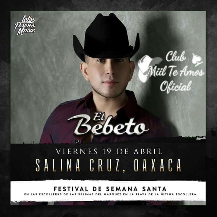 bbthas_Chiapas's tweet photo. Hoy viernes 19 de abril 🎉
@El_Bebeto 🎤 y su Banda TyL 🎺 se presentarán en Salina Cruz, Oaxaca 👌 ¡No faltes! ❤
#FestivalDeSemanaSanta
#TeamMTA
#MiPersonaPreferida
@Club_MilTeAmos
@latinpowermusic https://t.co/TvacS6FBsN