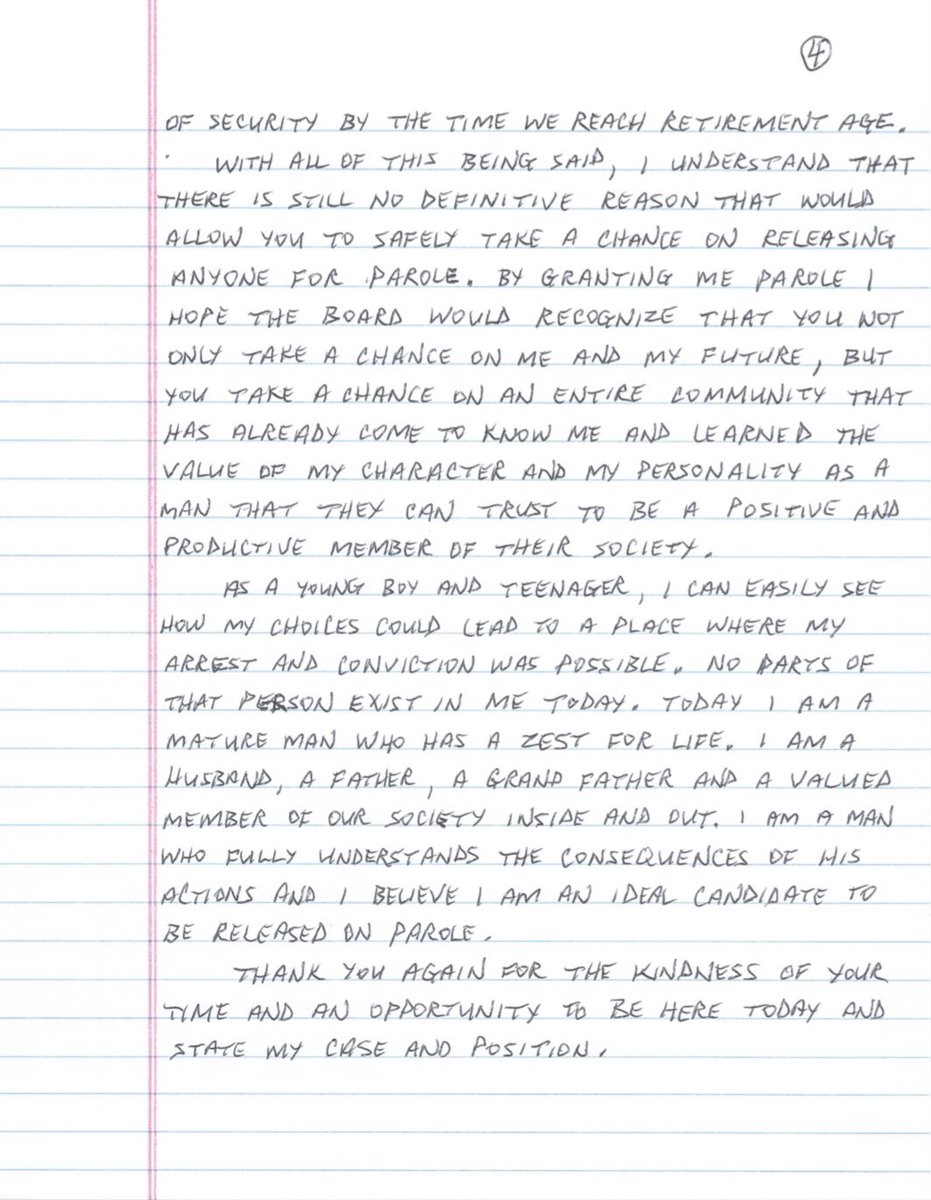 GicolaLane's tweet photo. Here’s a link to the handwritten statement that Cyrus Wilson read at his parole hearing on Wednesday #FreeCyrusWilson:

https://t.co/klCXZUb2U2…

Thanks to 
@iamstevenhale from the @NashvilleScene for linking it in his article! https://t.co/Z0kGaFQl7e https://t.co/Svm8624Blw