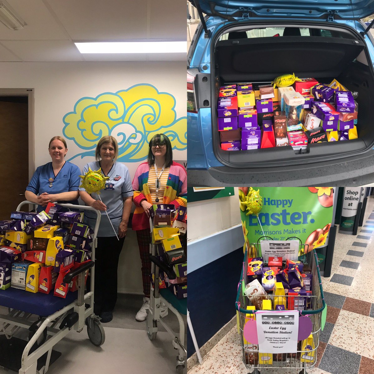 We donated 107 Easter eggs to <a href="/NHSForthValley/">NHS Forth Valley</a> Children’s Ward! Massive thanks to all our customers who made this happen!