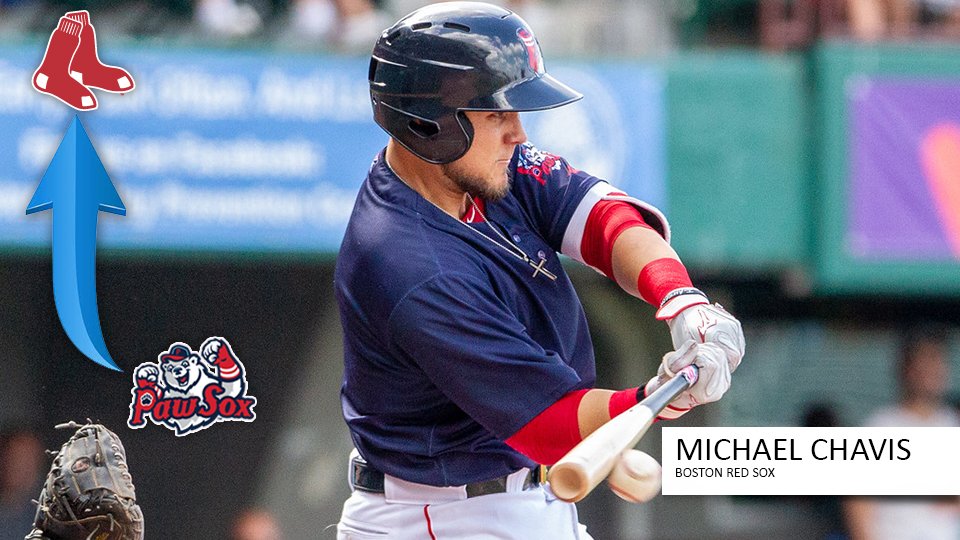 MiLB's tweet photo. Michael Chavis is moving on up. The #RedSox are calling up their top prospect to make his Major League debut and help out an injury-depleted infield.

⬆️: https://t.co/cSrUULRzGL https://t.co/r1XXK8BZft