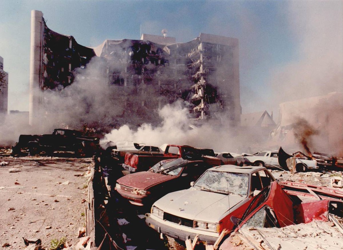 ErinFairbanks's tweet photo. 168 people died. 30 children orphaned. 219 children lost at least one parent. WAS the nations worst single act of domestic terrorism. 24 yrs ago. Iโll always remember! 9:02am RIP ๐๐ผ #oklahomahistoricalsociety #murrahbuilding #WeRemember https://t.co/Jld60sLYsR