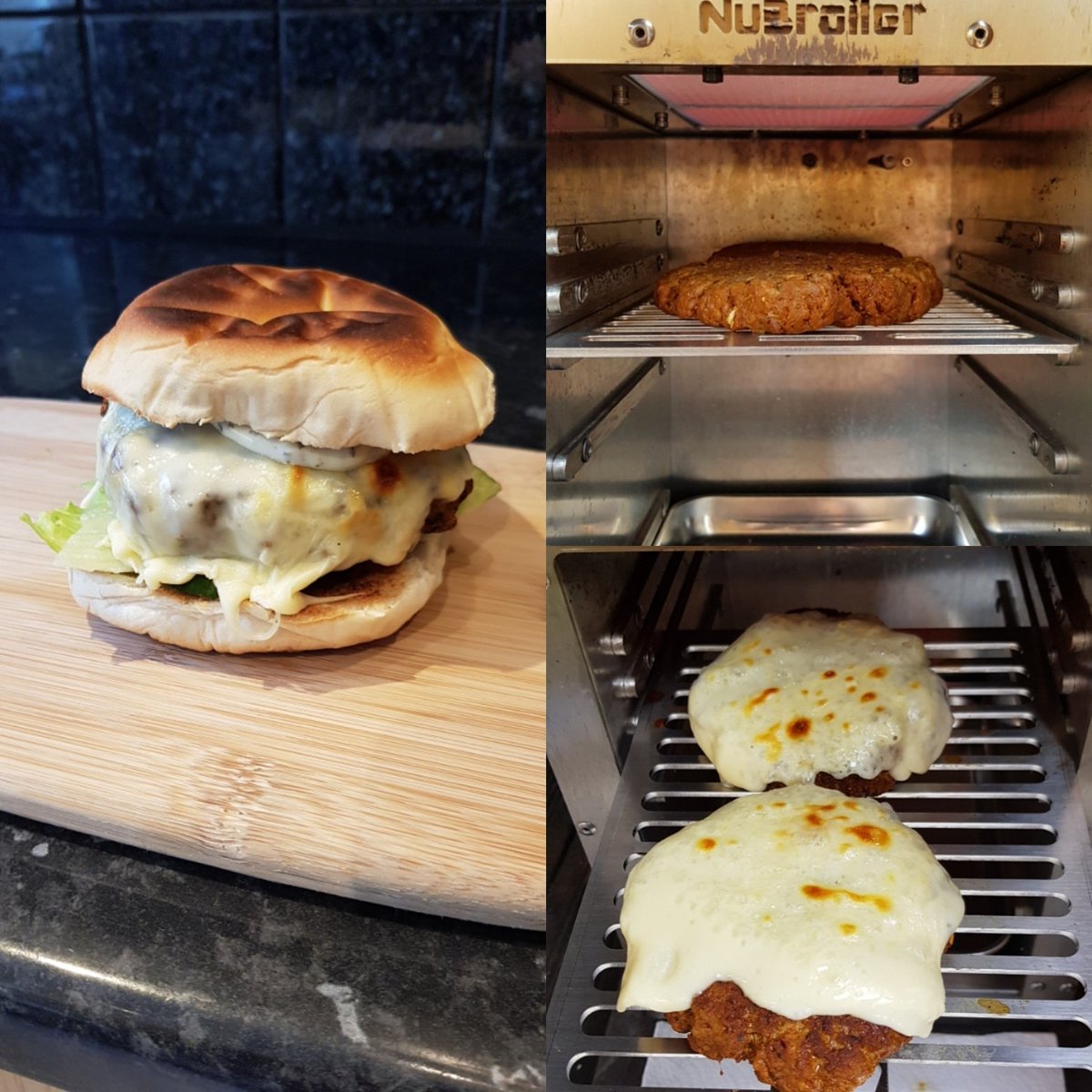 TheBarbequeChef's tweet photo. Thought I'd carry on the Turkey burger theme. This time mixed with Shawarma spice, lettuce, cucumber and a yogurt and mint sauce. It was like a doner kebab in a bun 🍔🍔🍔🍔🍔🍔😍 #food #foodporn #bbq #burgerporn #burger #burgerlife https://t.co/1tzqLgl731