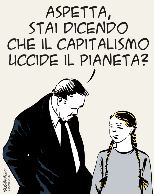 maurobiani's tweet photo. #FridaysForFutureRome Siamo fritti. Per @ilmanifesto https://t.co/b5Ij2fGYND