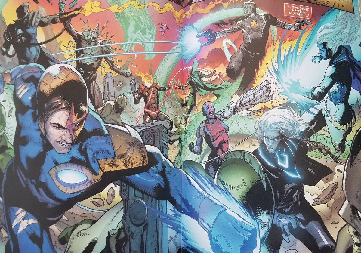 cheerstocomics's tweet photo. Dude. Dawg. Bro.... I f%*$ing love this book. This spread is amazing! #GuardiansOfTheGalaxy
🤘🤓🍻💥 @Doncates @GeoffShaw12 #davidcuriel @Marvel 
#WhereisRocket #GotG #DarkGuardians #Comics #comicbooks #podcast #comicbookpodcast #cheerstocomics https://t.co/qHsUteZ14R