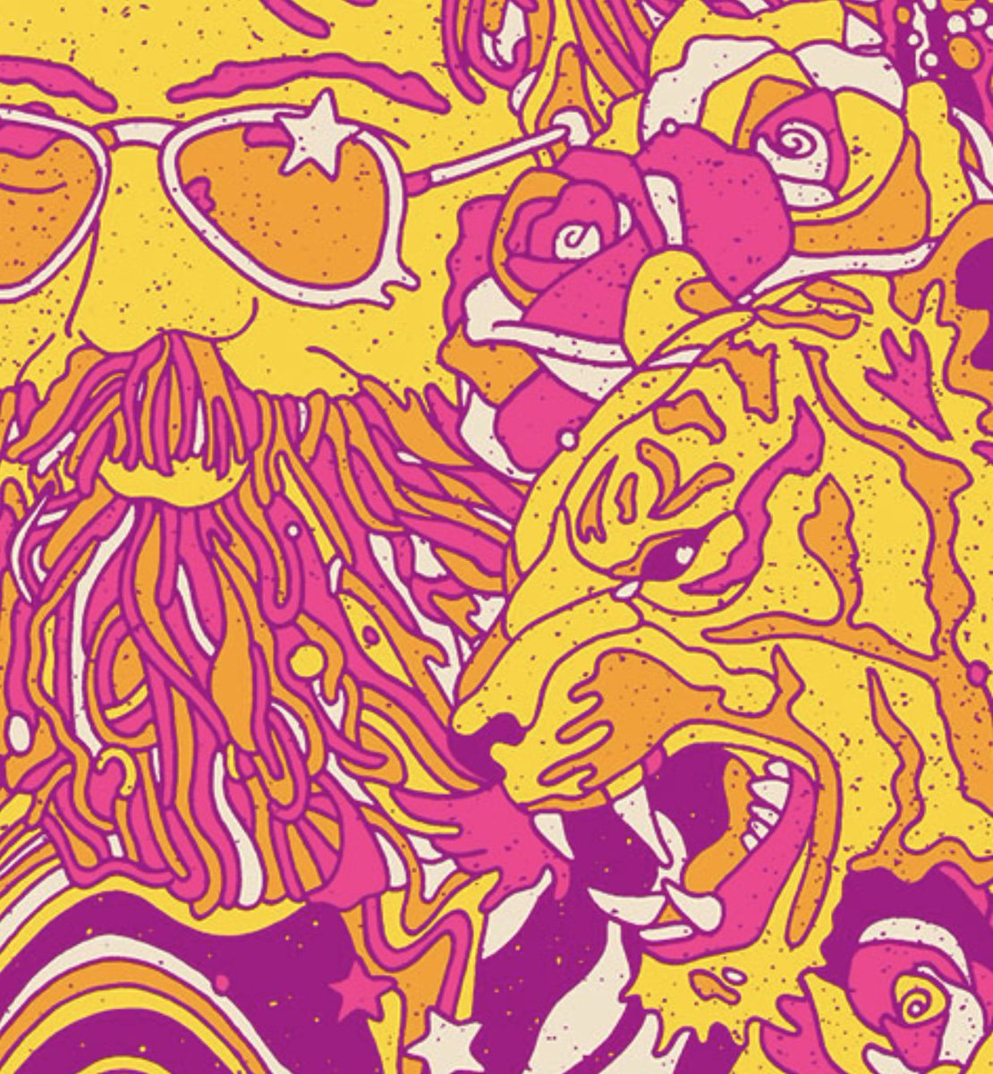 jerrygarcia's tweet photo. It’s been 76 years since Dr. Hoffmann’s wide-eyed ride!  This year we asked @GIGART to create a print celebrating the occasion — and the indelible influence Hoffman’s “problem child” had on Garcia.  We hope you love it as much as we do! https://t.co/iGboLXUaTv https://t.co/MUhaR7WJz0
