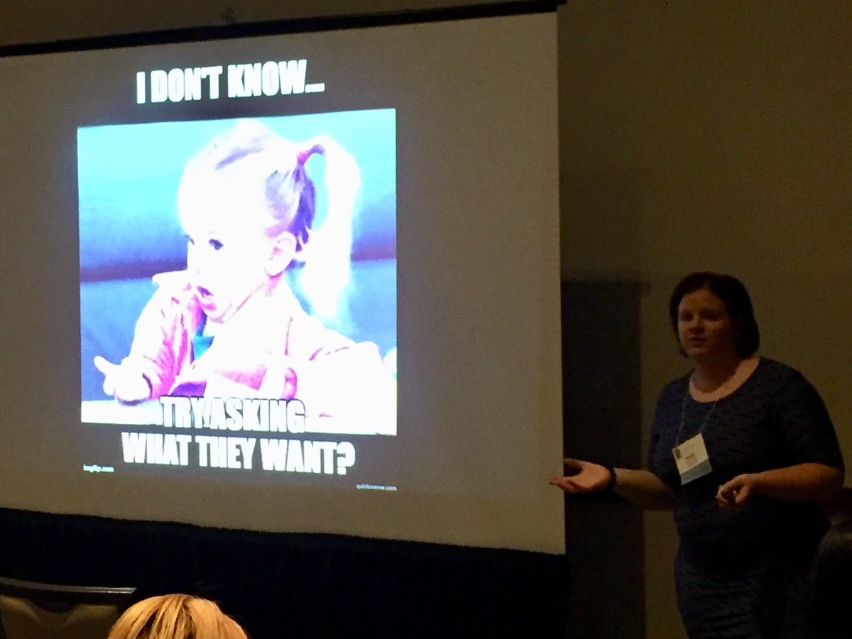 wagnerla's tweet photo. What do students want in their library spaces? Ask them.  #WAAL2019 https://t.co/0xaPkC6HCO
