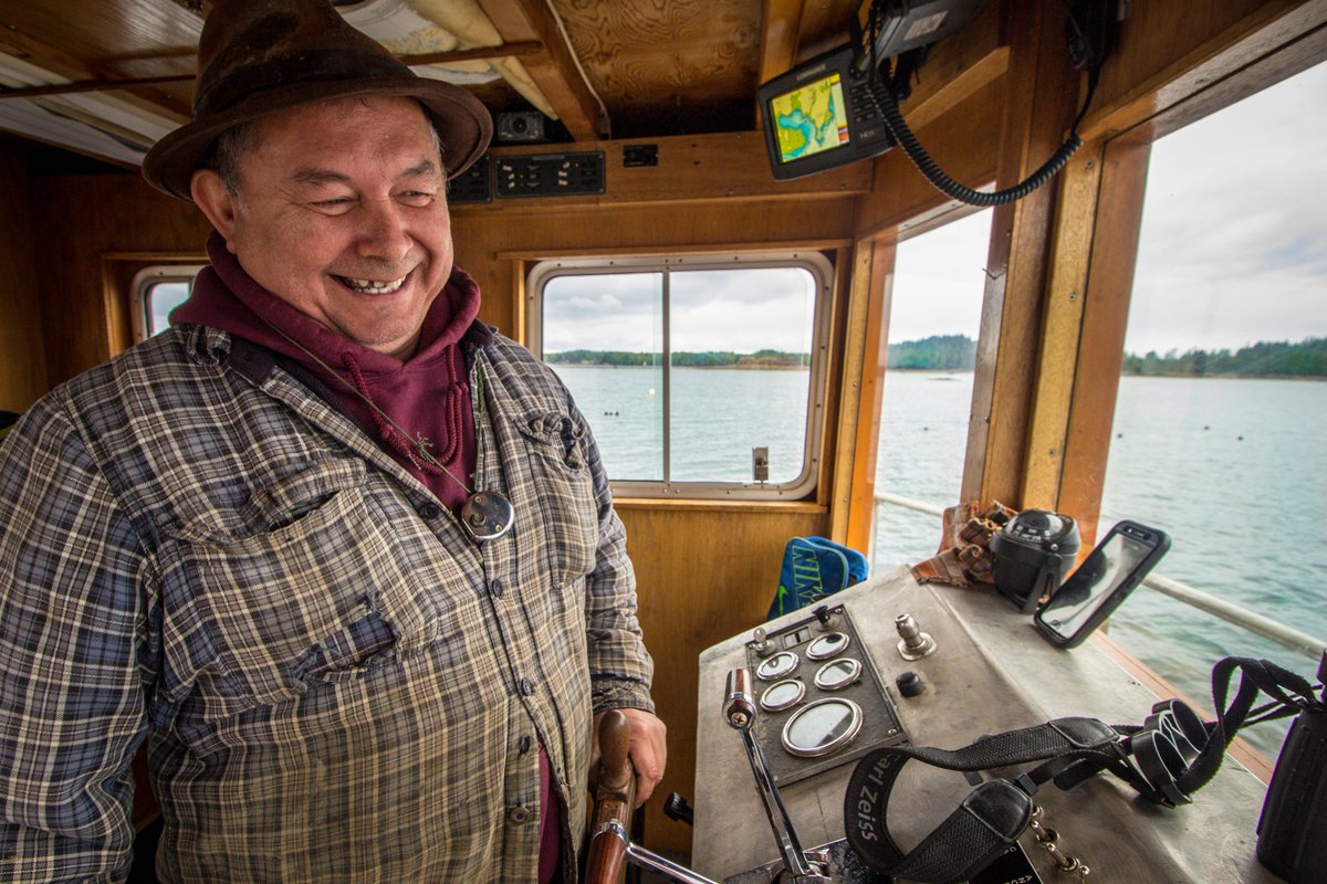 emileegilpin's tweet photo. “Somebody once asked me if I will retire one day, and I said -what’s that? A fisherman doesn’t know what that means. We die on the boat,” Henry Clifton told me. His lifelong traditional knowledge makes him ideal as captain for #CoastalShellfish. Story to come for @ForwardNations https://t.co/IncppndM0B