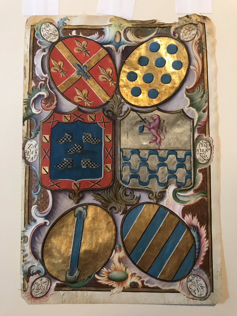 The opening armorial leaf from what must’ve been a gorgeous Spanish carta de hidalguia #mssfragments