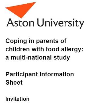 rebeccaknibb81's tweet photo. We are looking for parents of children with food allergy and parents of healthy children to fill in a questionnaire for us about coping as a parent. You can find more information and the questionnaires by clicking the link below....
 https://t.co/pSGO8T4MiY https://t.co/kk2tsyOJTH