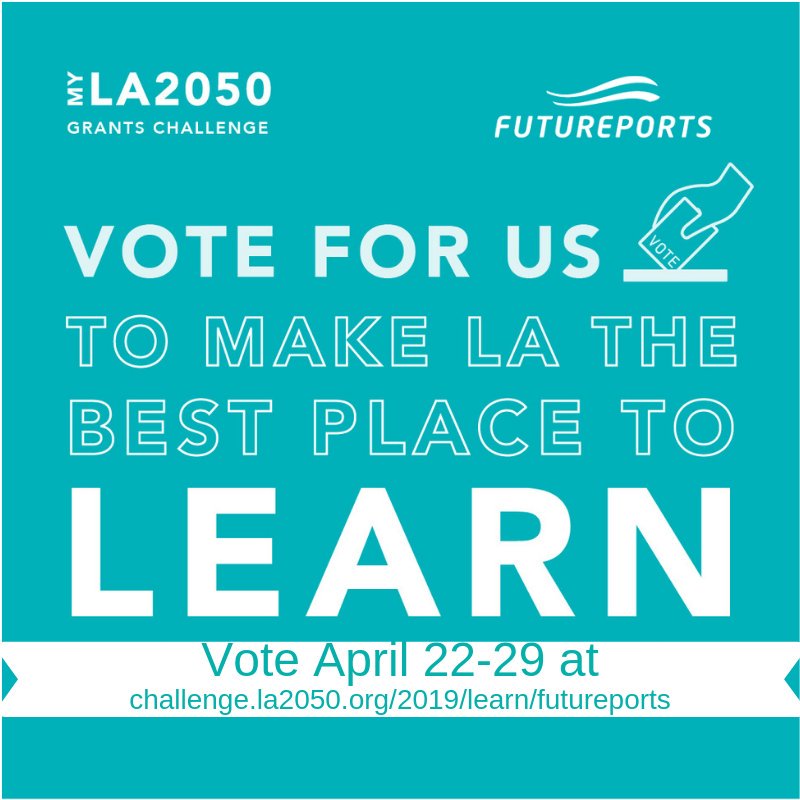 FuturePorts's tweet photo. This is a HUGE opportunity for us - we have the chance to win $100k to make LA the best place to LEARN! But we need your help! Mark your calendar to VOTE for our proposal starting April 22 - April 29! https://t.co/zZWzGKcCQQ
#MYLA2050GRANTSCHALLENGE #LA2050 #futureports @LA2050 https://t.co/YRoi2z4oqx