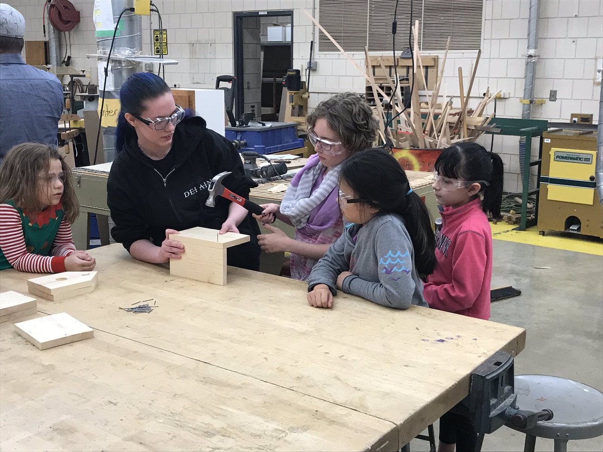 KollingAnderson's tweet photo. CTECH construction trades students hosted our Gage 3rd graders today for an introduction to the industrial arts. Together, they made bird houses that will come back to Gage. @RPSGage @CommSchoolsRoch @uwolmsted https://t.co/HmSUXH5B9s