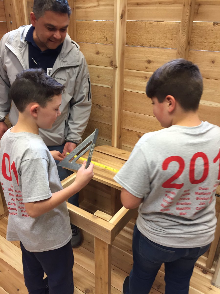 o_cristie72's tweet photo. Taking measurements and using a triangle as a square?! These boys are amazing! @hsefoundation @KatyLeeEd @MissVanAntwerp @FEShseIN #buildthattable https://t.co/eXsfPnwJqn