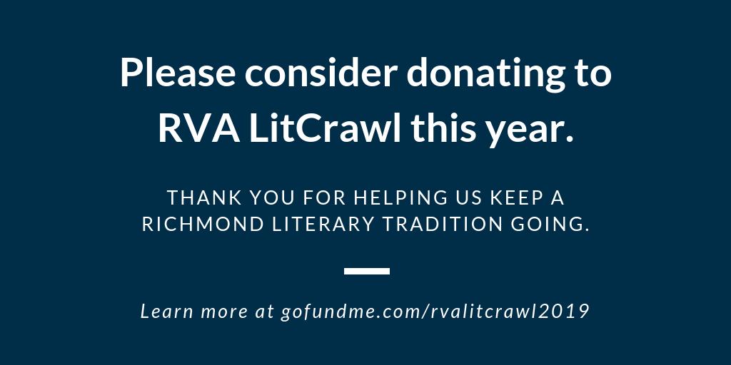 RVALitCrawl's tweet photo. #RVALitCrawl is a free event, but it takes a lot for our volunteers to put it on every year. If every person reading this donated just one dollar, it would help us out enormously. Please consider donating to our GoFundMe. Thank you! https://t.co/7DoiDjY4nl https://t.co/fALg1bppte