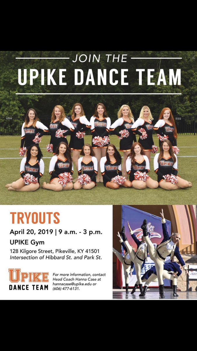 Tryouts are tomorrow!!! Come join our UPike Dance Team family 🧡🐻