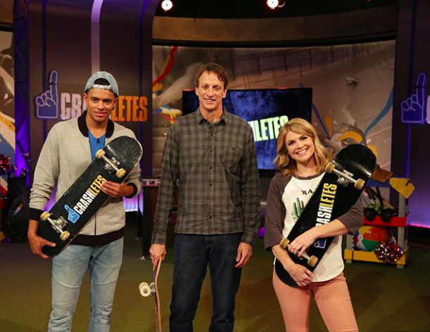Crashletes's tweet photo. Time for some Friday fun with a brand new episode of Crashletes! Skateboarding legend @tonyhawk joins @BroadyTheJoker &amp; @iamstevienelson tonight 7/6c on @Nickelodeon! 🛹🛹🛹 https://t.co/HmuP1kCSEY