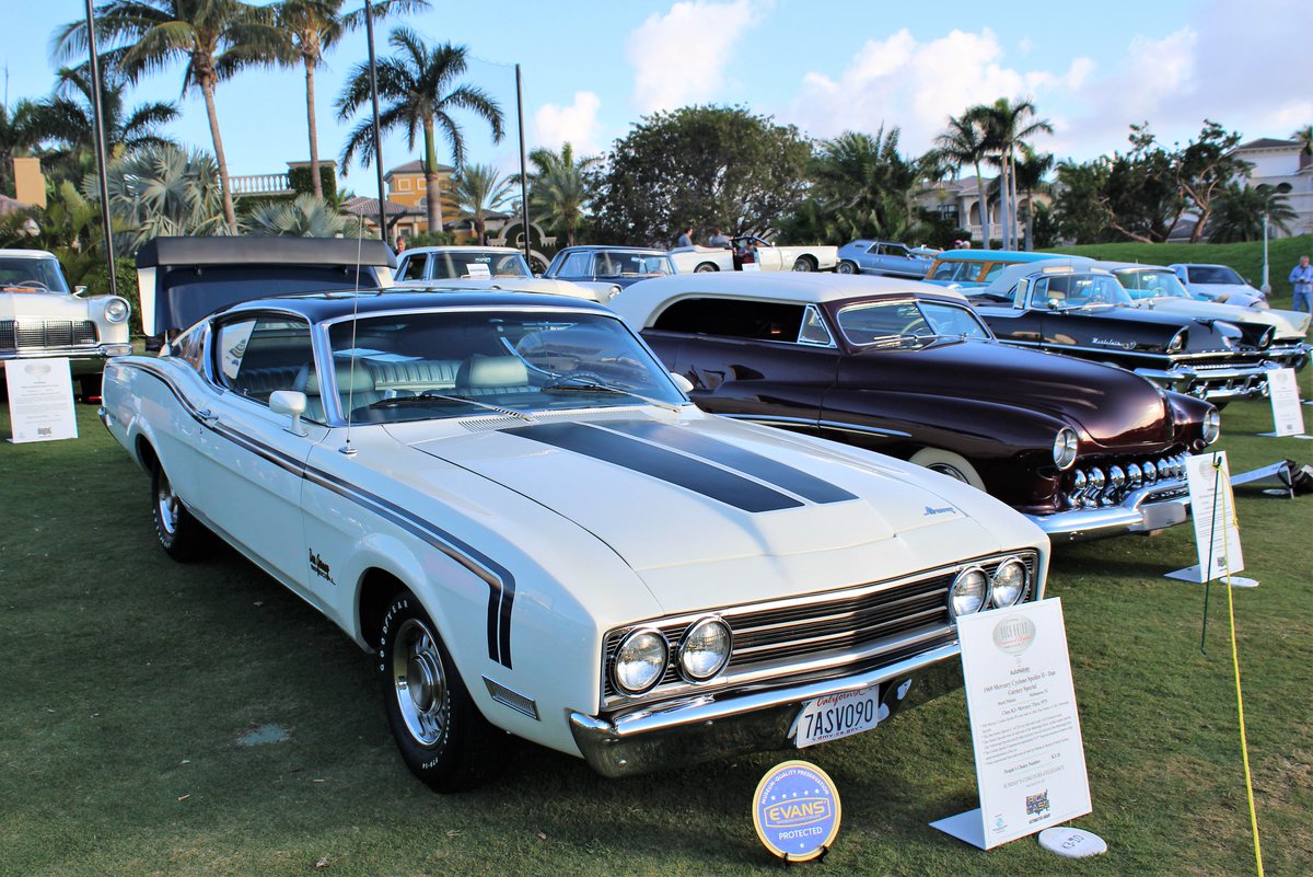 evanscooling's tweet photo. Throwback to the Boca Raton Concours d'Elegance. This 1969 Mercury Cyclone II "Dan Gurney Special" was not only a show stopper, but also #EvansProtected 🚫💧 https://t.co/iT5XMxuXRb