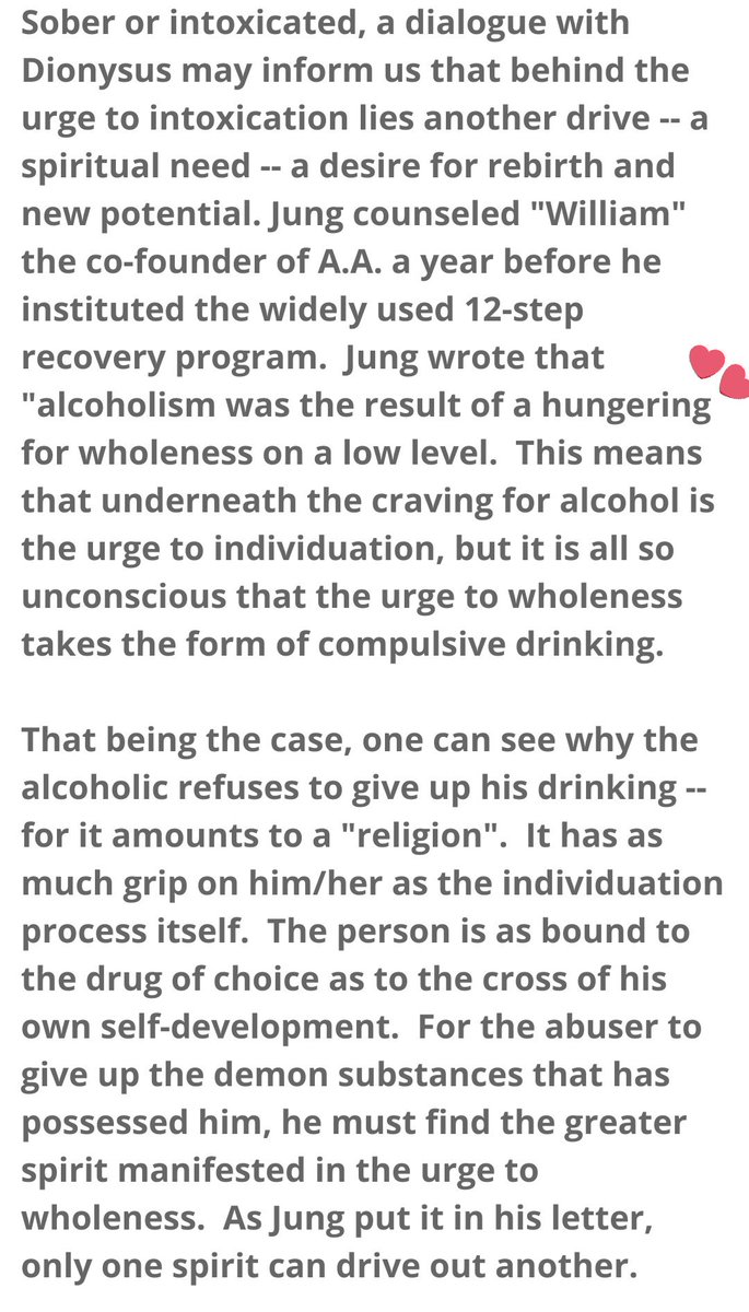 Another main theme about Dionysus was intoxication.Being God of wine, he had the power to save and to destroy, just like alcohol.Jung discussed this (2nd pic) concluding that behind the desire of intoxication is actually a need of individuation(His worship(): see below)