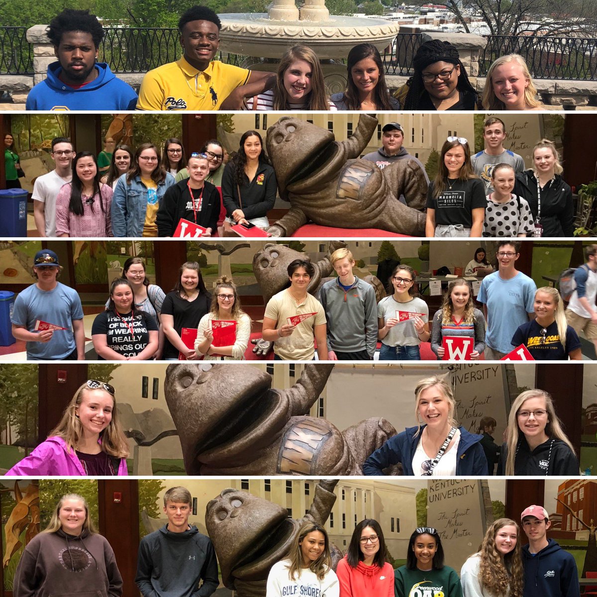 WKUAdmissions's tweet photo. Some of our great tour groups from this week! We loved having you on The Hill! #visitwku #climbwithus https://t.co/ysmnVUeiix